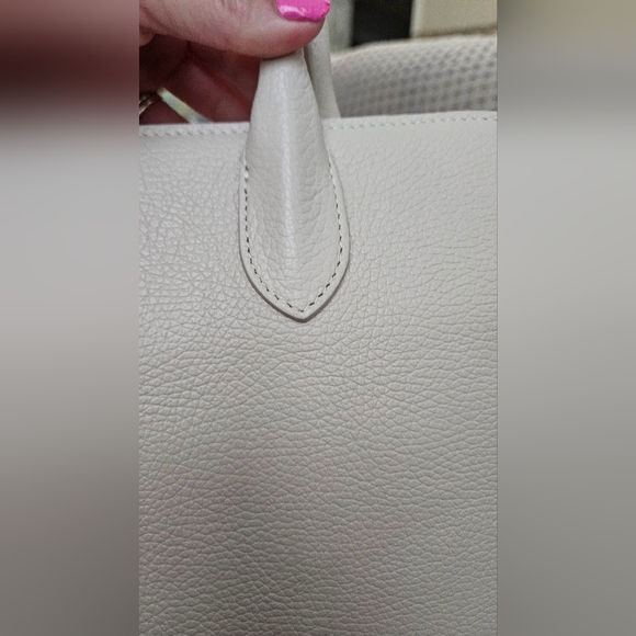 CLAUDIA FIRENZE Made In Italy Leather Pebbled Crossbody/hand Bag. White. NWT - Picture 13 of 16